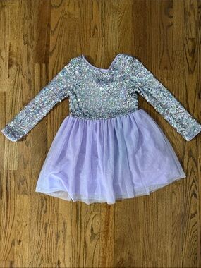 Cat & Jack Sparkle Lilac Sequin Kids Dress - size XS